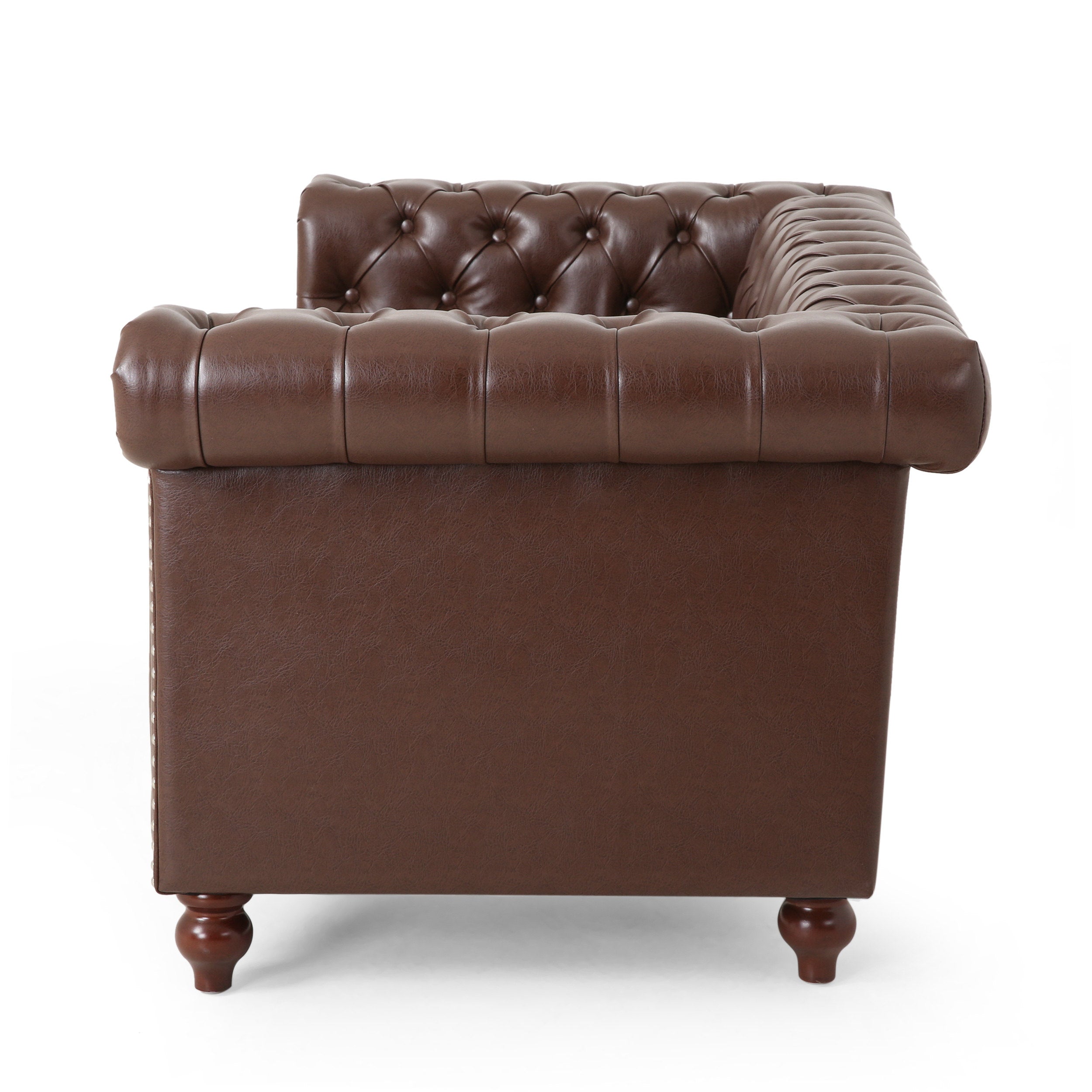 Timber Modern Glam Tufted Loveseat with Nailhead Trim