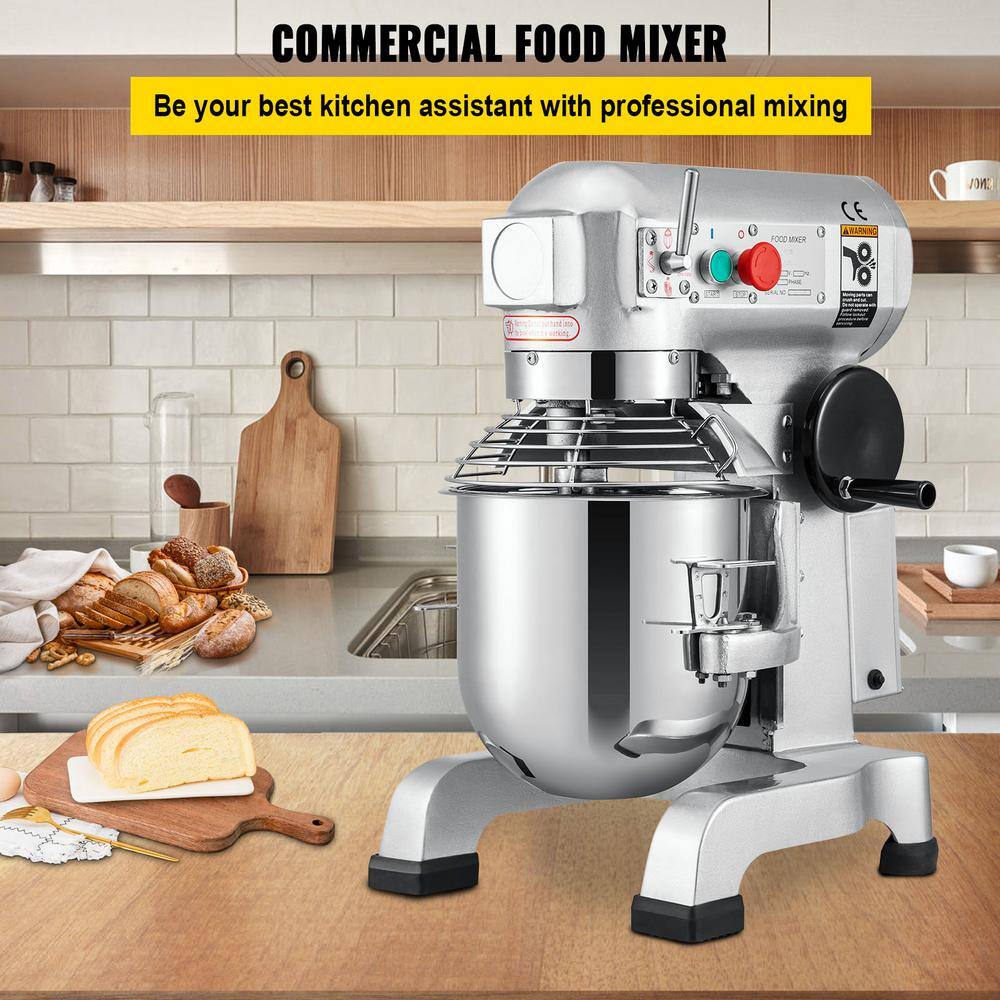 VEVOR 30 Qt. Commercial Dough Mixer 3-Speeds Adjustable Mixer Silver Electric Stand with Stainless Steel for Restaurants DDJBJ30LB30B00001V1