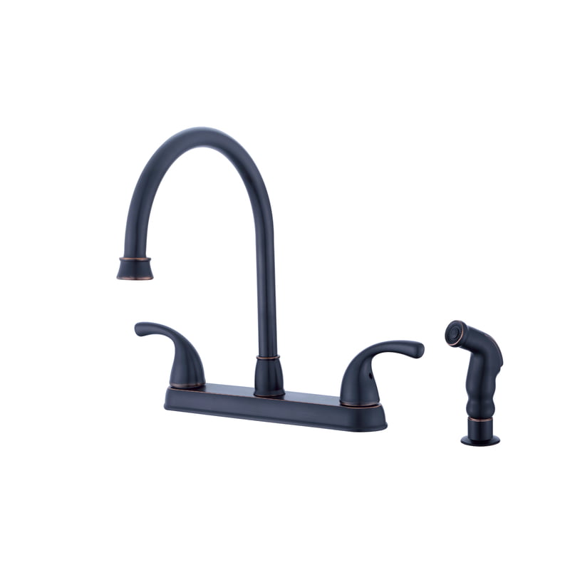 Ultra Faucets UF21345 Oil Rubbed Bronze 2-Handle Kitchen Faucet With Side-Spray