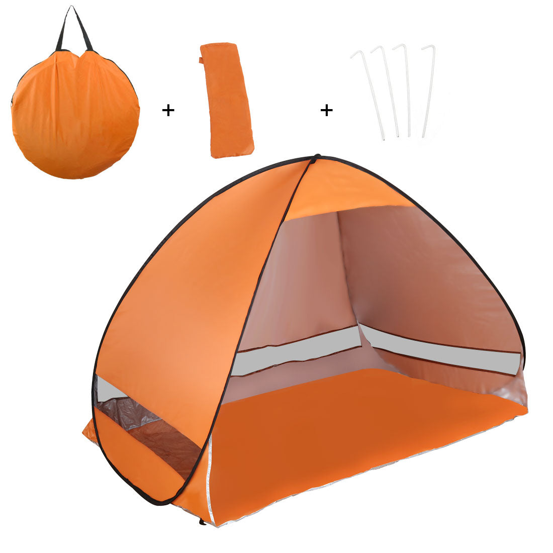 Unique BargainsPop Up Camping Automatic Tent Folding Sun Shelter Anti UV Portable Beach Orange