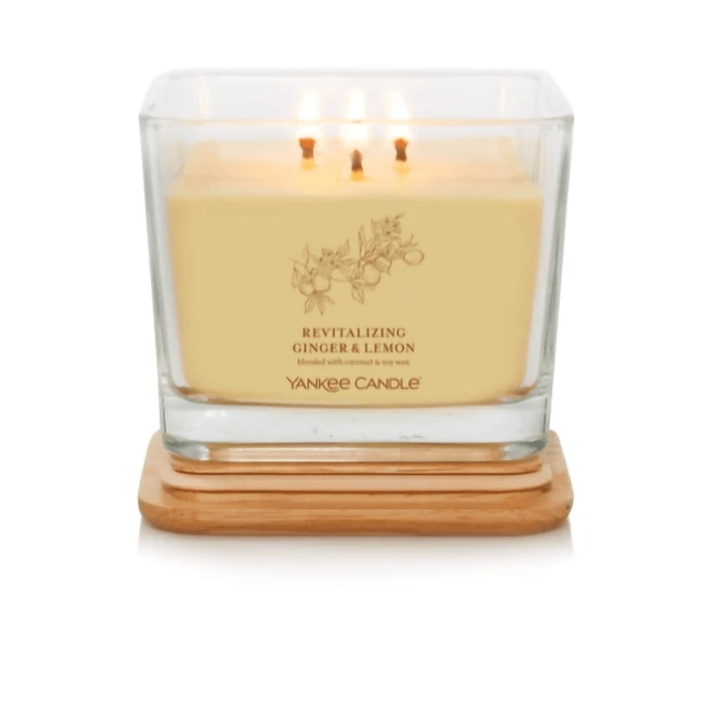 Yankee Candle  Well Living Collection - Medium Square Candle in Revitalizing Ginger & Lemon