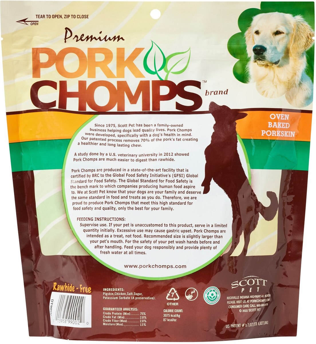 Premium Pork Chomps Real Chicken Wrapped Knotz Dog Treats