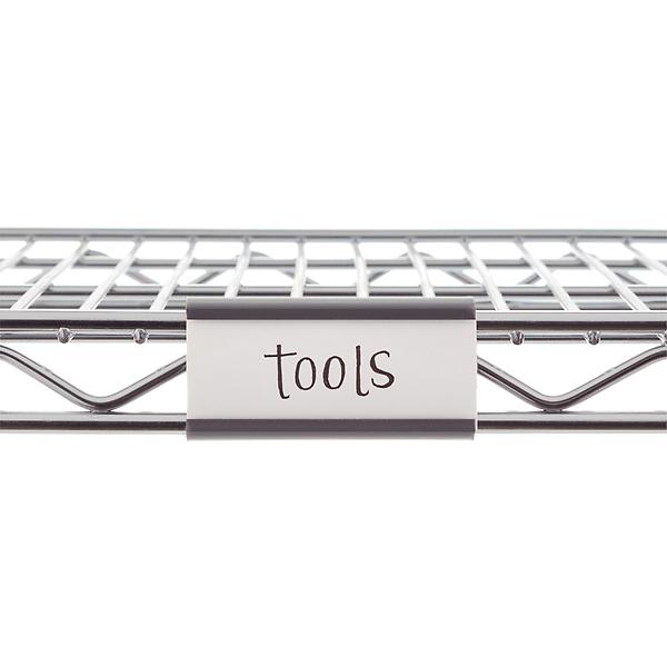 Metro Grey Industrial Shelf Label Holders