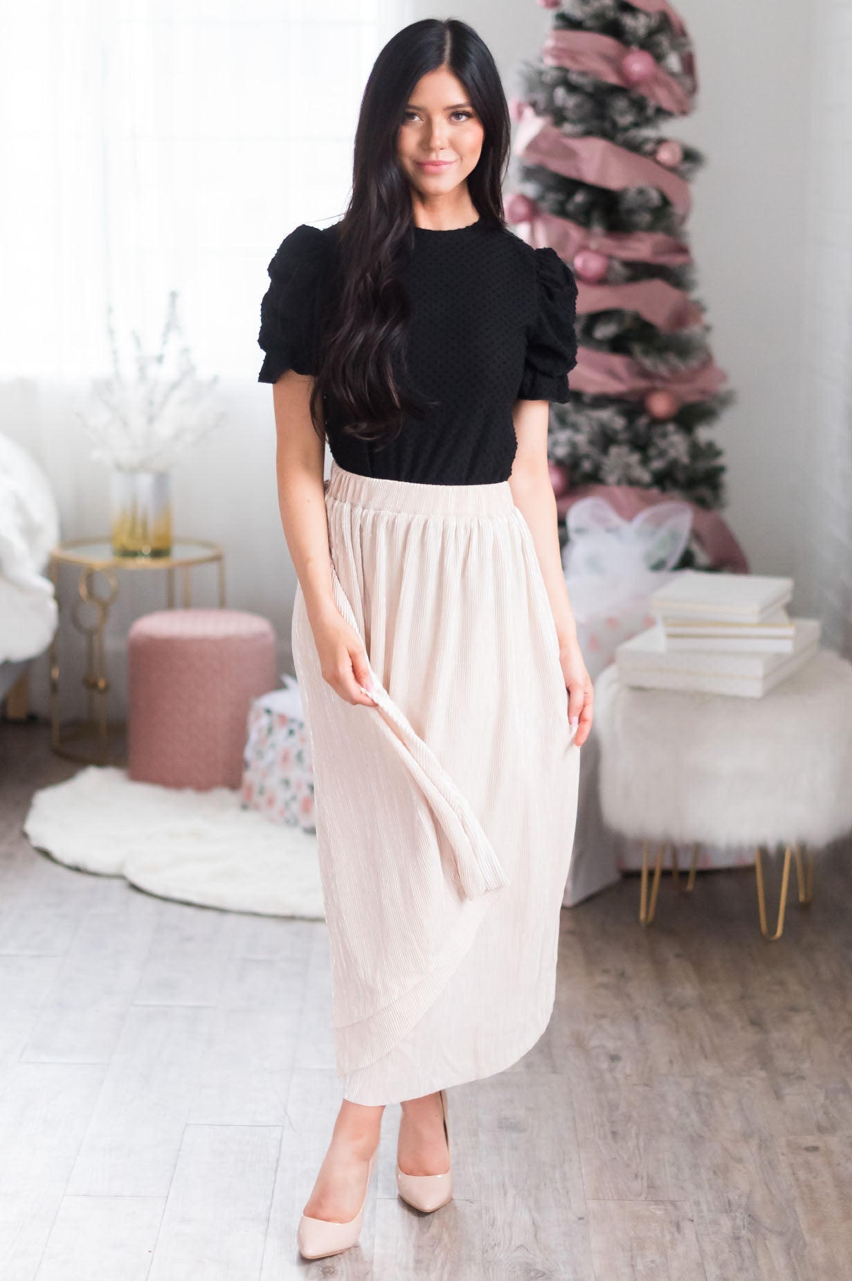 Wish Upon A Star Modest Metallic Skirt