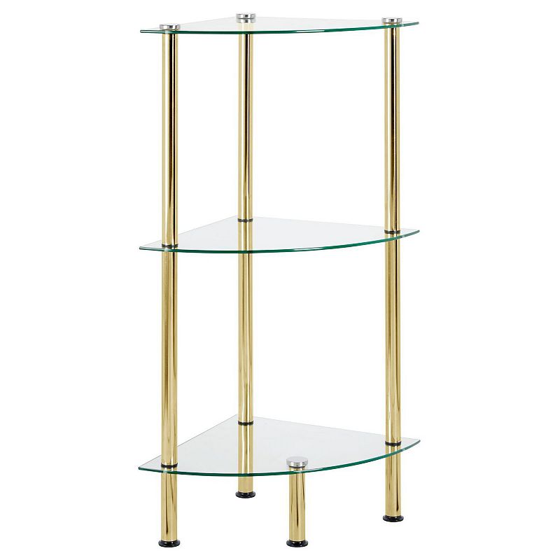 mDesign Glass/Metal Household Corner Organizer Shelf