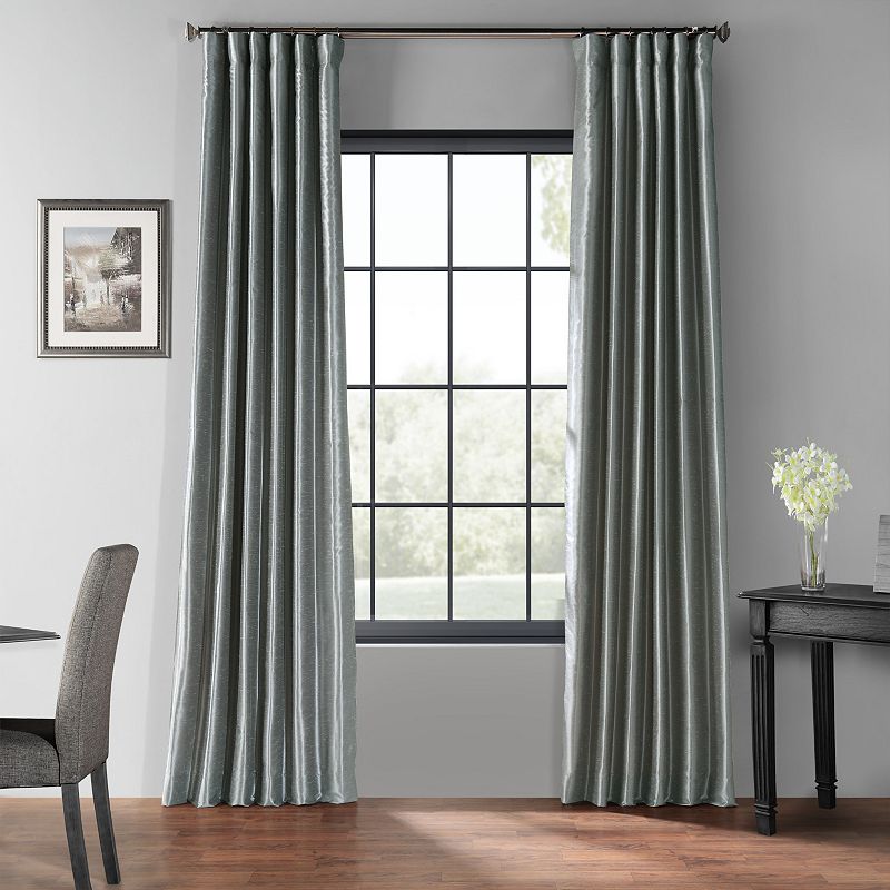 EFF Blackout Vintage Textured Faux Dupioni Window Curtain