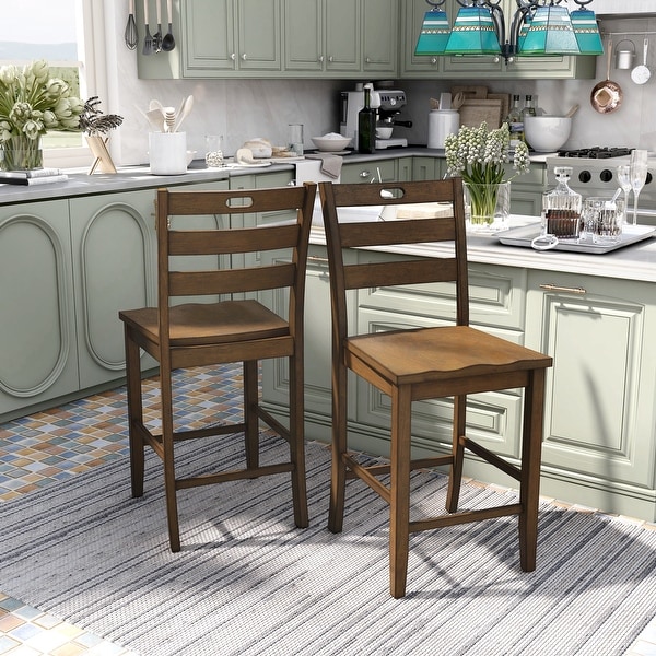 Furniture of America Rangel Farmhouse Counter Height Chairs (Set of 2)