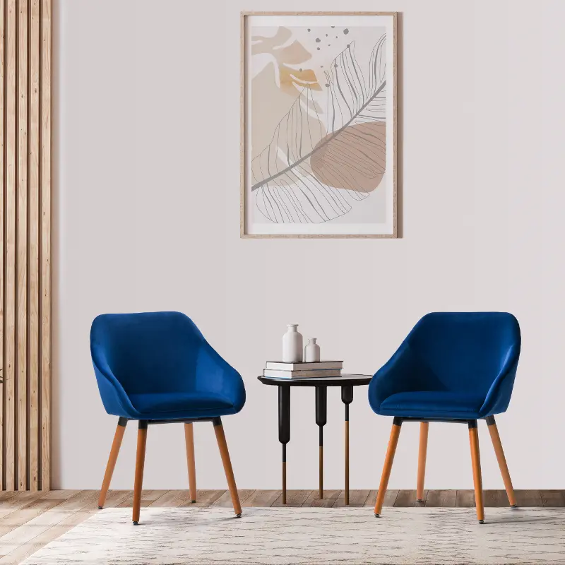 Ayla Navy Velvet Side Chair