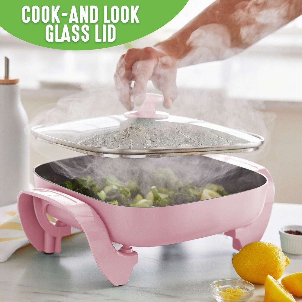 GreenLife Healthy Ceramic Nonstick 5 in 1 Electric Skillet  Black