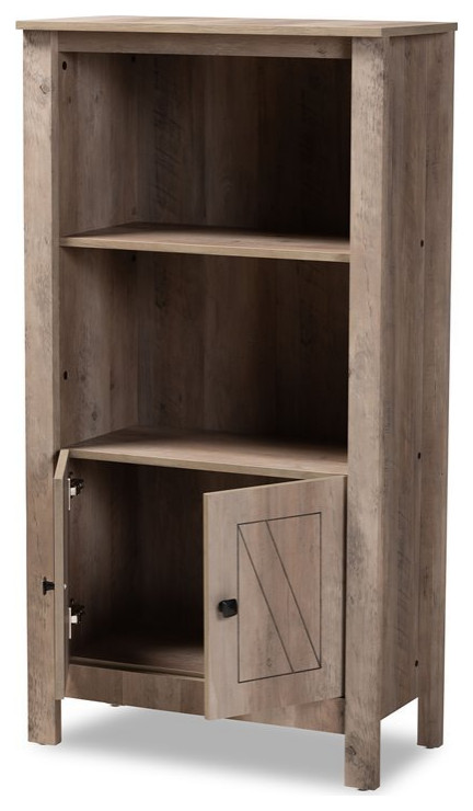 Bowery Hill Modern Natural Oak Finished Wood 3 Tier Bookcase   Farmhouse   Bookcases   by Homesquare  Houzz