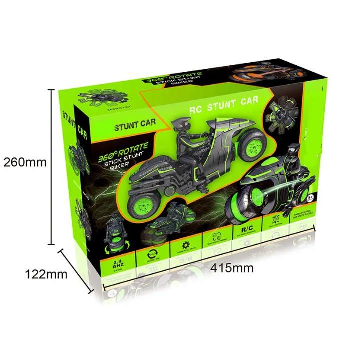 2.4Ghz Skidding Rc Stunt Motorcycles 360 Degree Rotation Radio Remote Control High Speed Drift Motorbikes Vehicle Toy For Kid