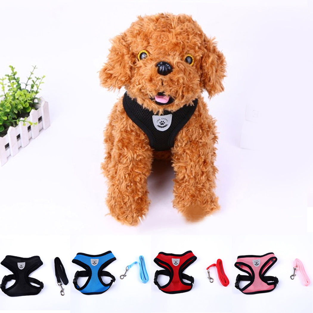 Dog Harness Vest Set Dog Mesh Vest Walking Harness and Leash for Small Dogs and Cats Supplies