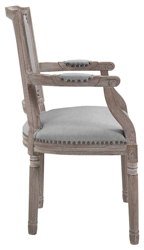 Country Farm House Dining Vintage Side Chair Armchair  Fabric Wood   French Country   Dining Chairs   by House Bound  Houzz