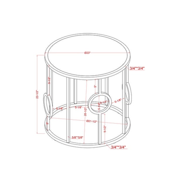 Hoop Glam Chrome Mirror End Table by Furniture of America