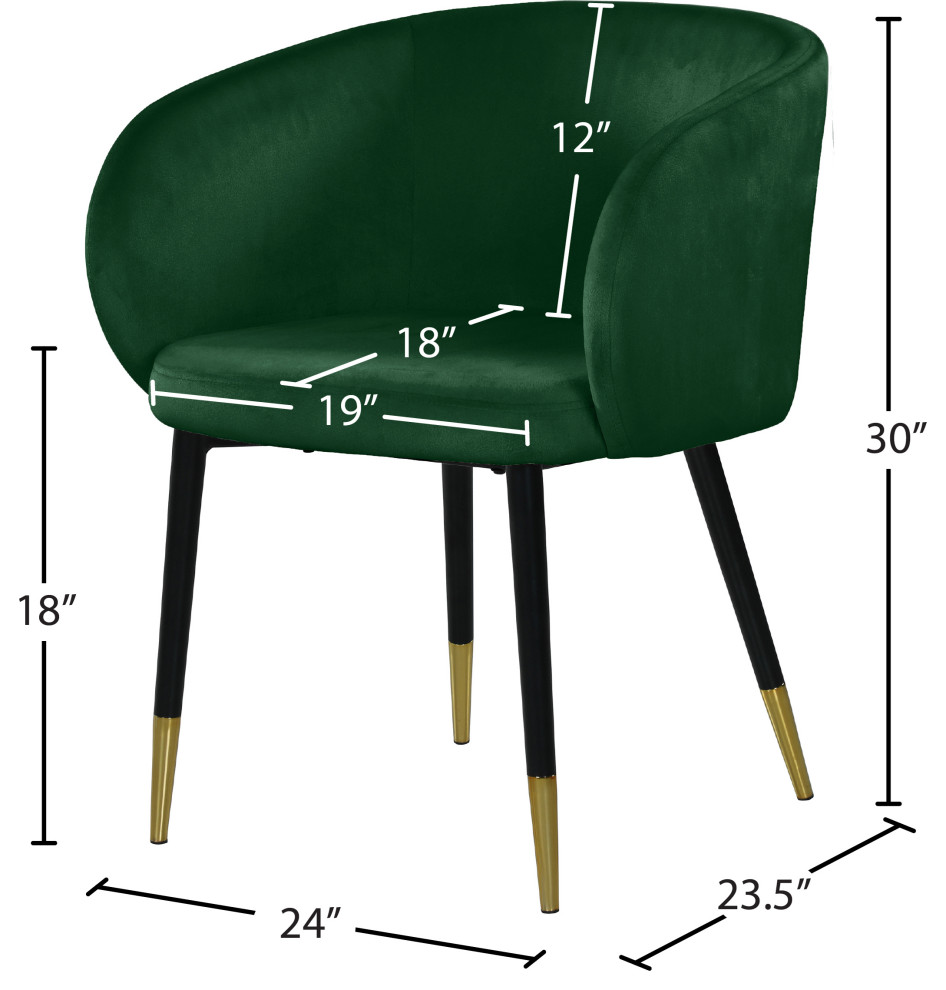The Soho Dining Chair  Velvet   Midcentury   Dining Chairs   by Meridian Furniture  Houzz