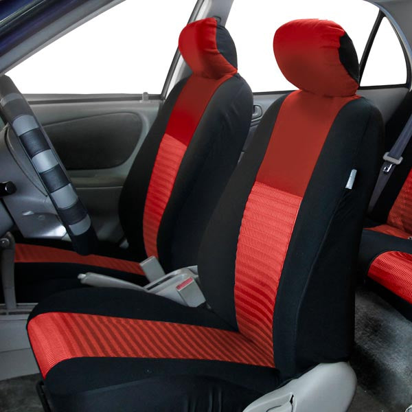 FH Group Trendy Elegance AFFB060RED102 Red 3D Air Mesh Front Set Car Seat Cover with Air Freshener