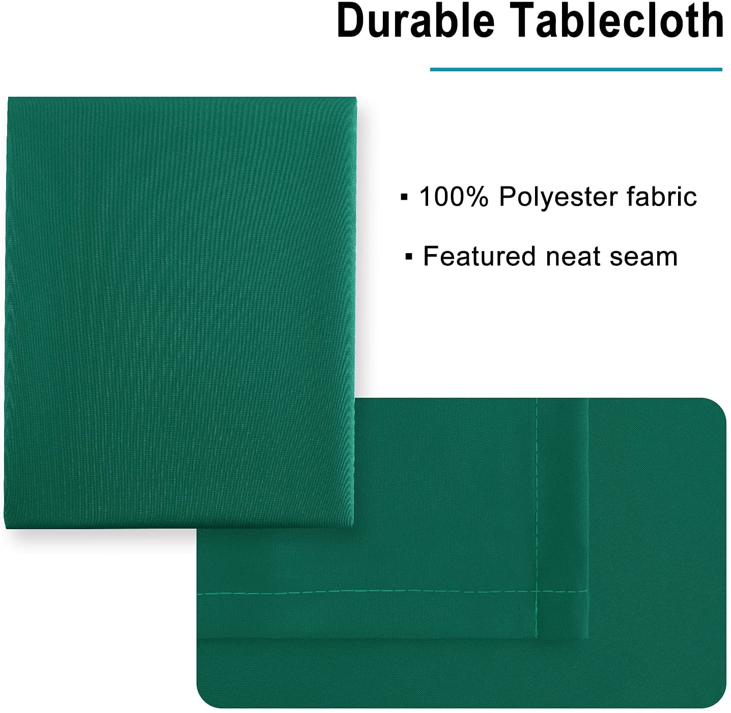 Hiasan Square Tablecloth - Waterproof Washable Polyester Table Cloth for Dining Room Birthday Party, Emerlad Green, 54 x 54 Inch