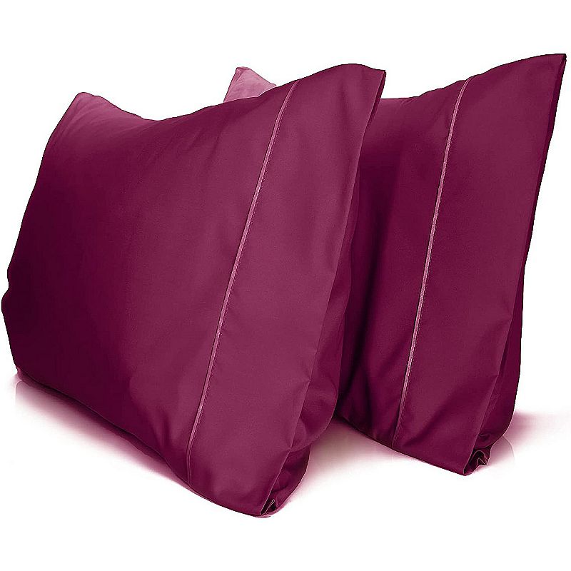 2PC Rayon From Ultra Soft Solid Performance Pillowcase Set - Luxclub