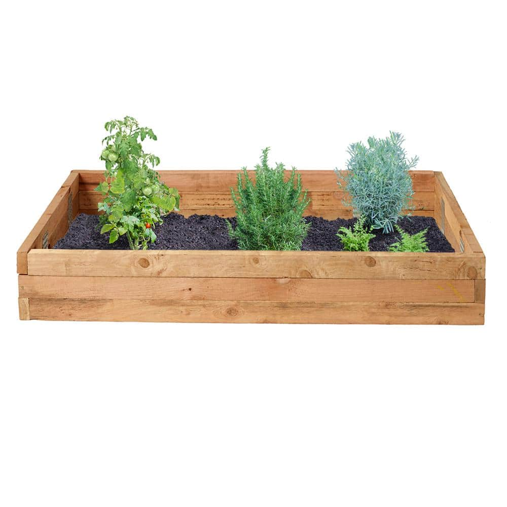 Outdoor Essentials Homestead 3 ft. x 6 ft. Western Red Cedar Raised Garden Bed Kit 238004