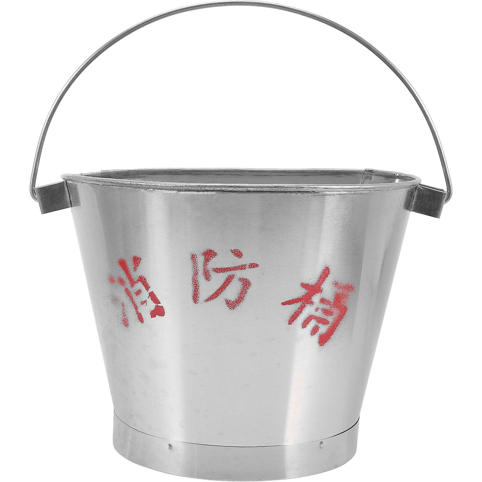 Stainless Steel Bucket Sand Bucket Galvanized Metal Bucket Practical Fire Fighting Bucket