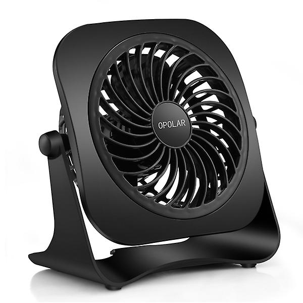 4 Inch Mini Usb Desk Fan， 2 Speeds， Lower Noise， Usb Powered， 360 Up And Down， 3.8 Ft Cable， Powerful Black Fan For Home And Office 43602