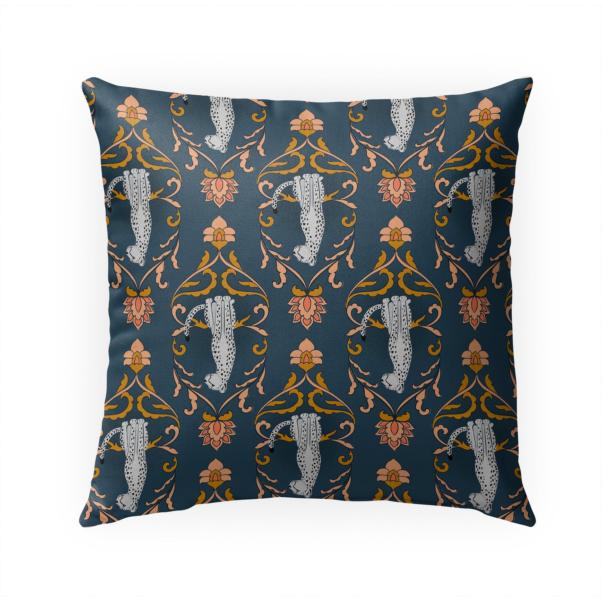 SNOW CATS BLUE Indoor|Outdoor Pillow By Kavka Designs