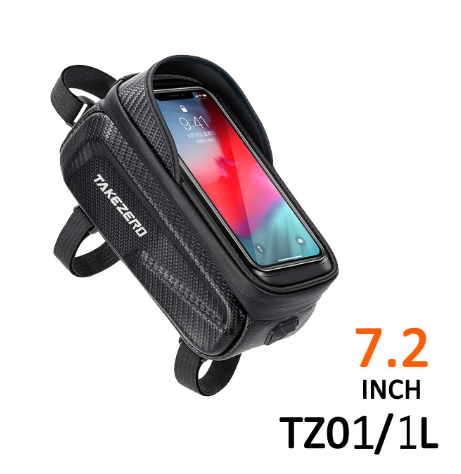 Bike Bag 2L Frame Front Tube Cycling Bag Bicycle Waterproof Phone Case Holder 7.2Inches Touchscreen Bag