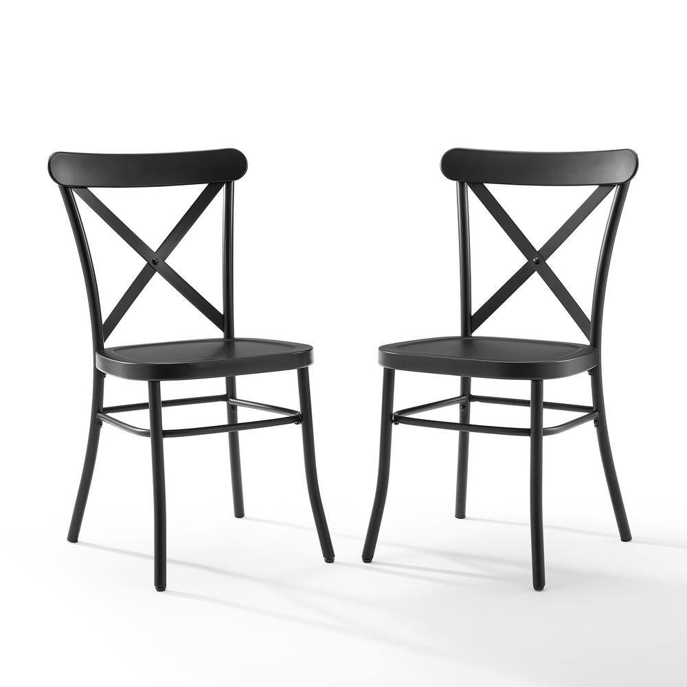 CROSLEY FURNITURE Camille Black Metal Dining Chair (Set of 2) CF500620-MB