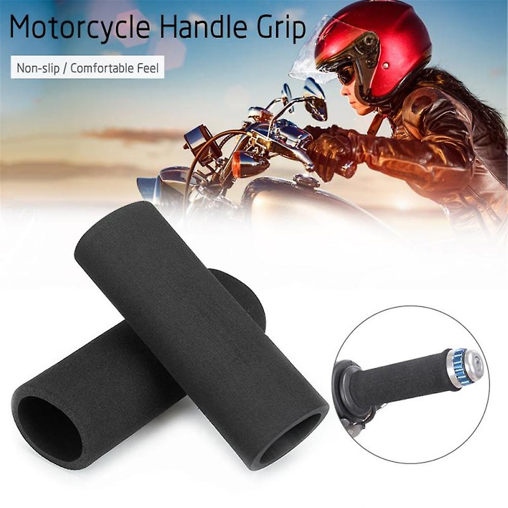 2pcs Motorcycle Handlebar Protective Cover Sponge Sweat Absorbent Non Slip Handlebar Cover Electric Bike Motorcycle Accessories Black