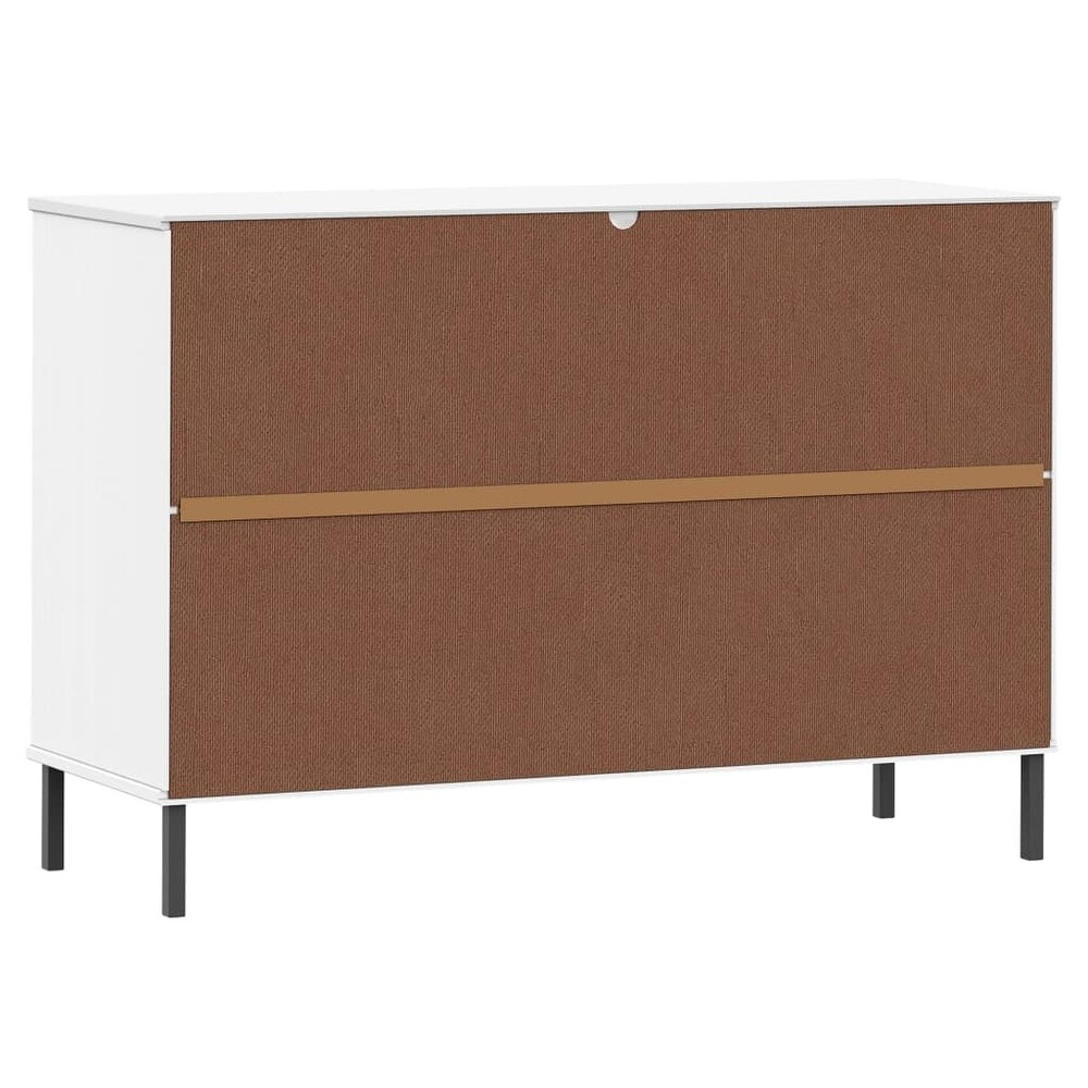 vidaXL Sideboard Buffet Cabinet with Metal Legs for Kitchen Solid Wood OSLO   44.5\