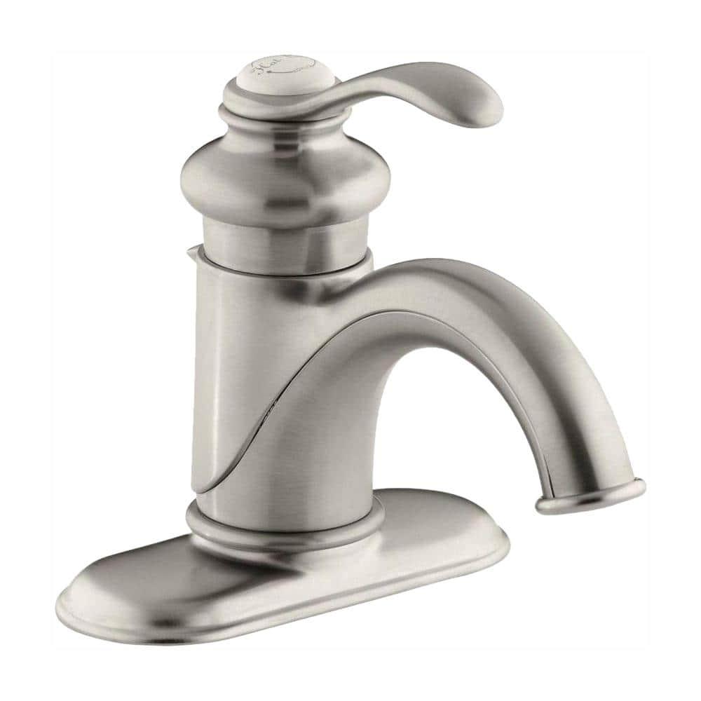 KOHLER Fairfax Single Hole Single Handle LowArc WaterSaving Bathroom Faucet in Vibrant Brushed Nickel