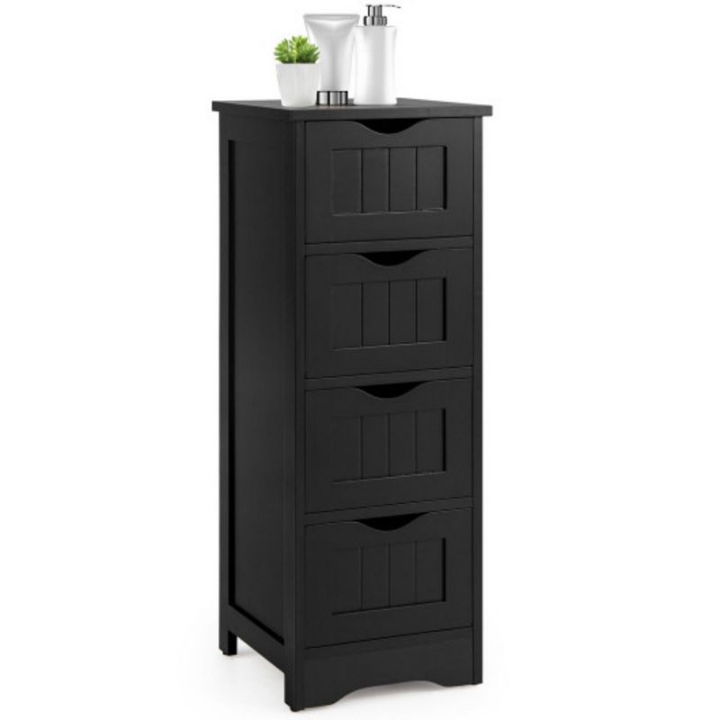 4-Drawer Freestanding Floor Cabinet with Anti-Toppling Device