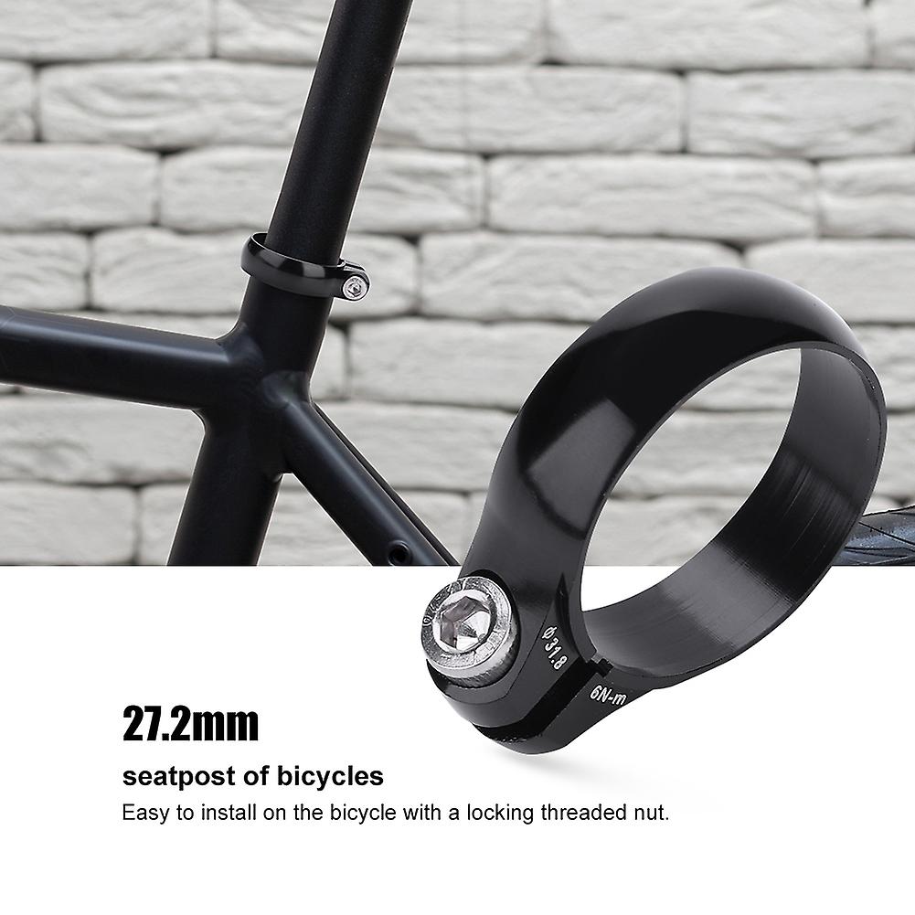 Bike Bicycle Bolt Clamp 31.8mm For 27.2 Seatpost Super Light (black)