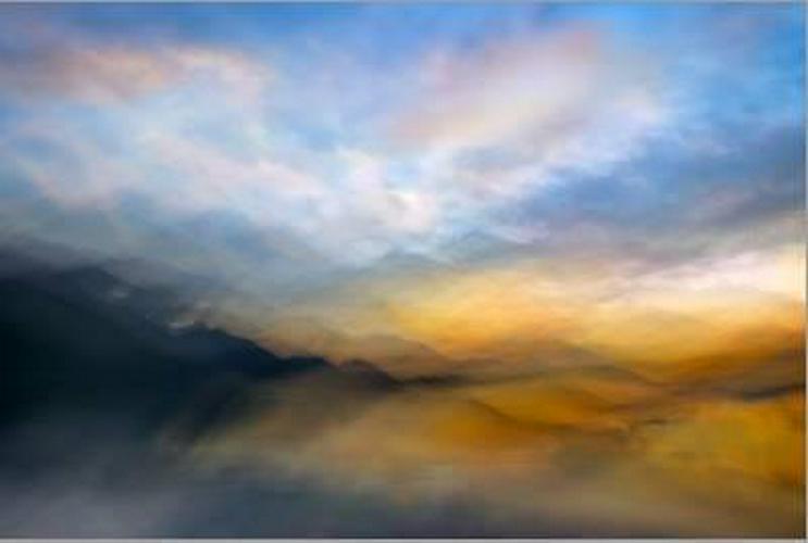 Slocan Lake 1， Abstract Scenic Stretched Canvas Wall Art by Ursula Abresch Sold by ArtCom