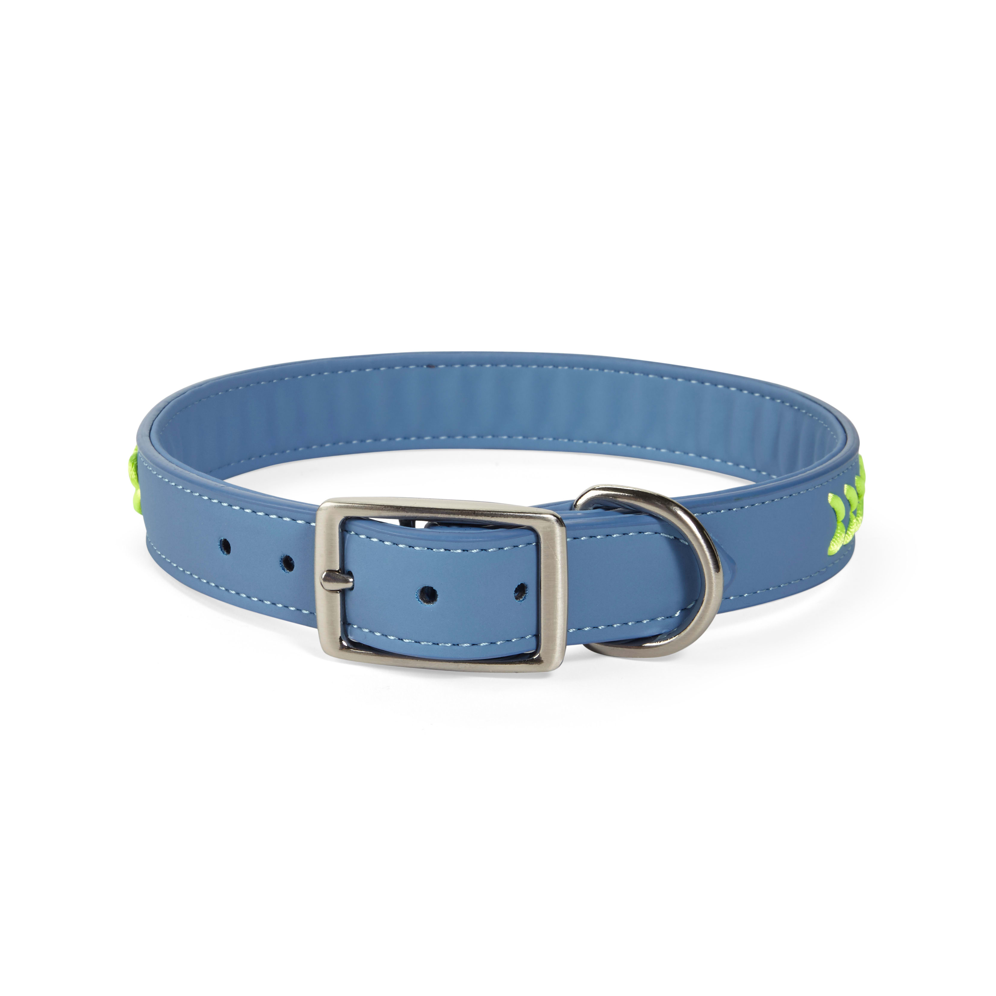 YOULY The Extrovert Blue  Rainbow Braided Dog Collar， Small