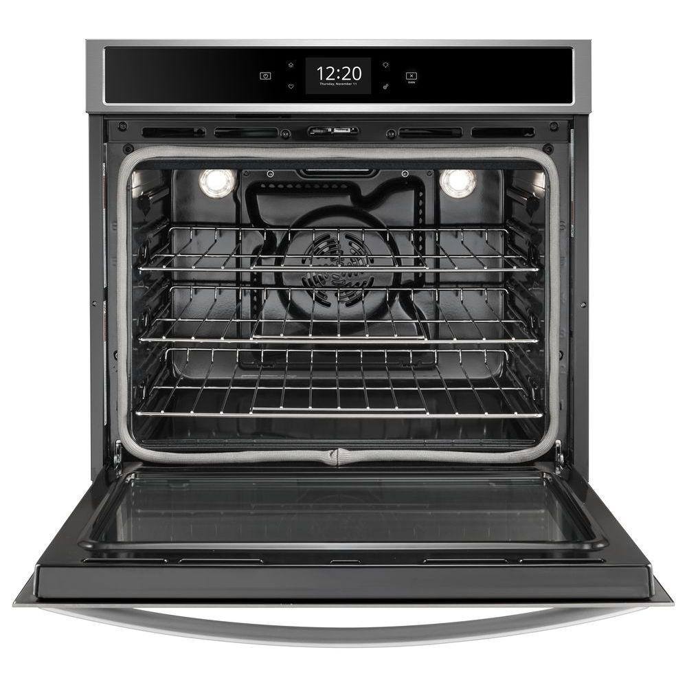 Whirlpool 27 in. Smart Single Electric Wall Oven with Air Fry When Connexted in Black on Stainless Steel WOS72EC7HS