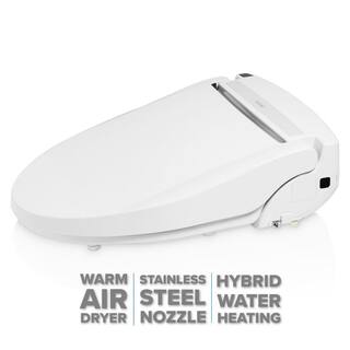 Brondell Swash Select EM617 Electric Bidet Seat for Round Toilets in White with Warm Air Dryer EM617-RW