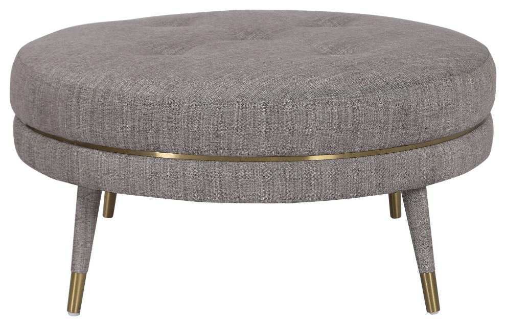 Uttermost Blake Modern Taupe Ottoman   Modern   Footstools And Ottomans   by Zin Home  Houzz