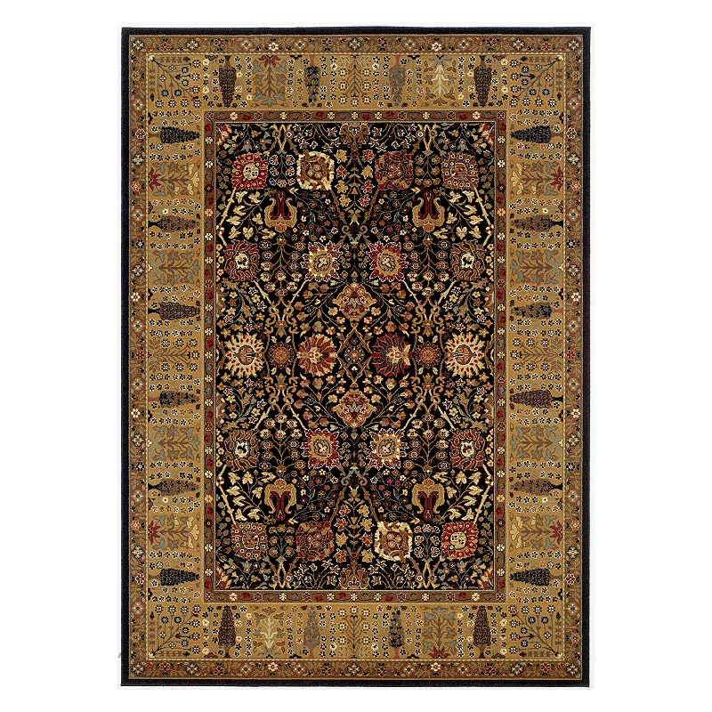 Couristan Royal Kashimar Cypress Garden Framed Floral Wool Rug