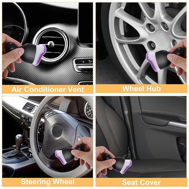 Unique Bargains Car Interior Bristles Detailing Brush Dusting Tool Black Purple 1 Pc