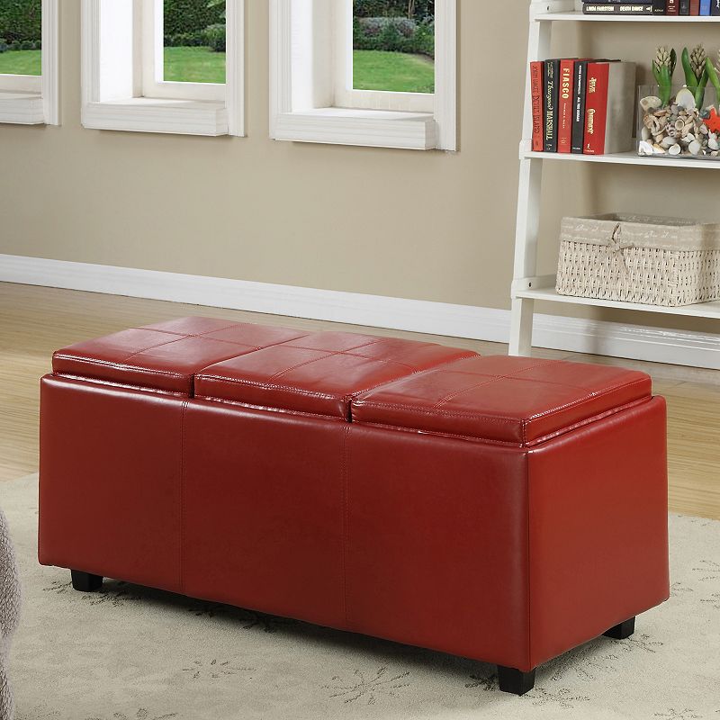 Simpli Home Avalon Rectangular Storage Ottoman