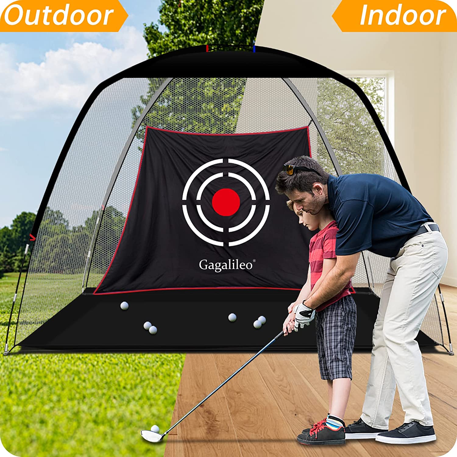 GALILEO Golf Net Golf Hitting Nets Training Aids Practice Nets for Backyard Driving Range Chipping with Target Carry Bag for Indoor Outdoor Sports