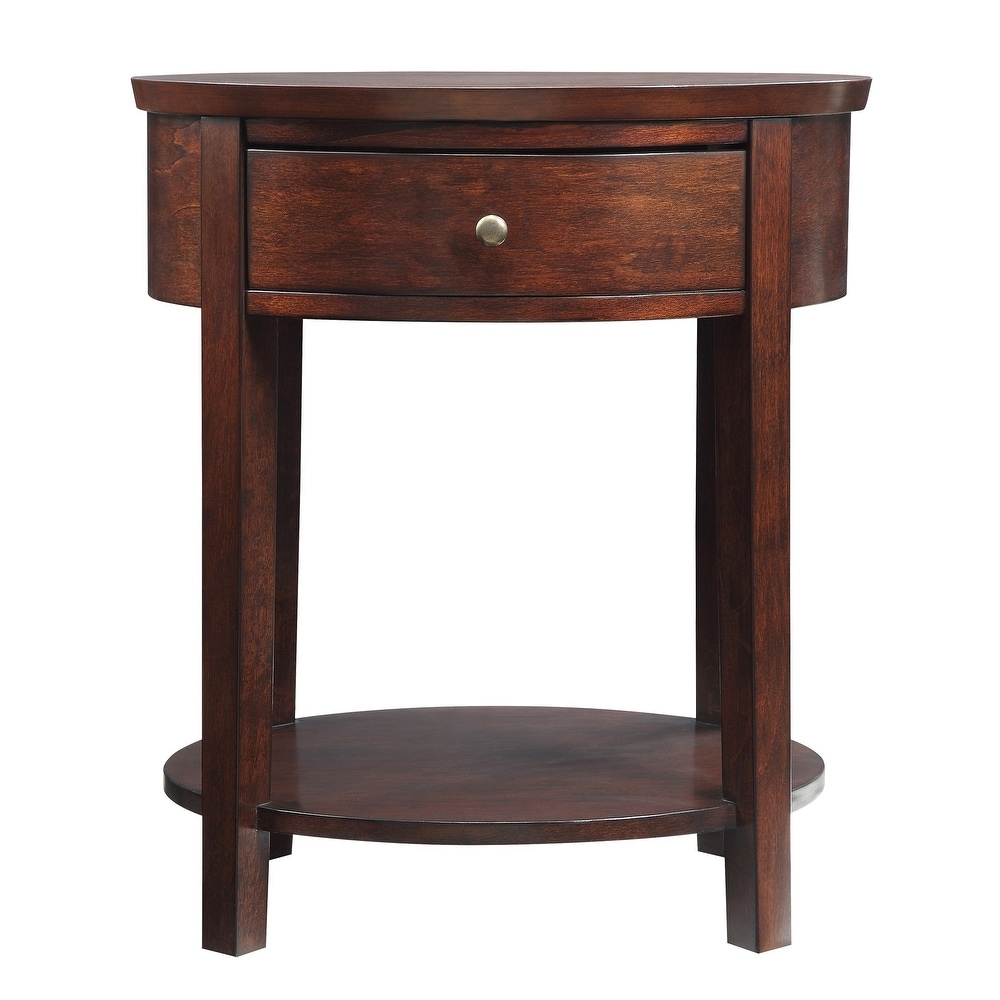 Fillmore 1 Drawer Oval Wood Shelf Accent End Table by iNSPIRE Q Modern