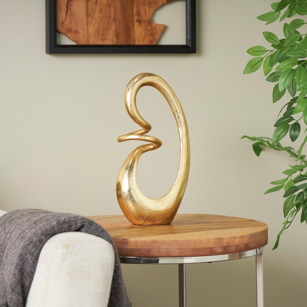 Dark Gray or Gold Aluminum Swirl Abstract Sculpture