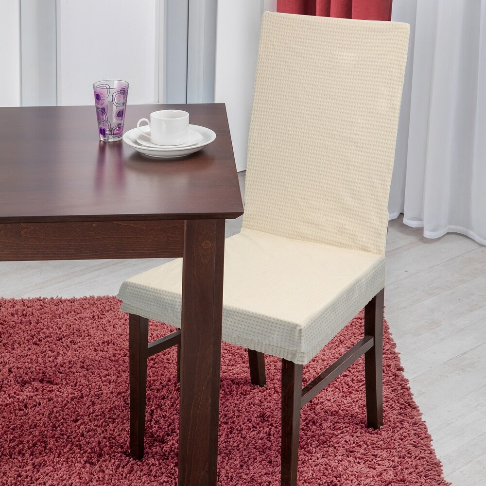 Home Details Pixel Stretch Dining Chair Slip Cover   96.5\