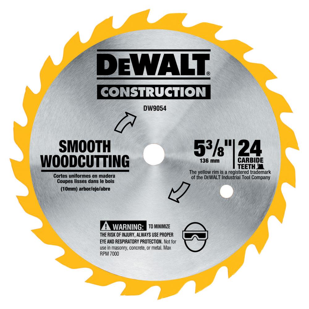 DEWALT 5-3/8-in 24-Tooth Carbide Blade DW9054 from DEWALT