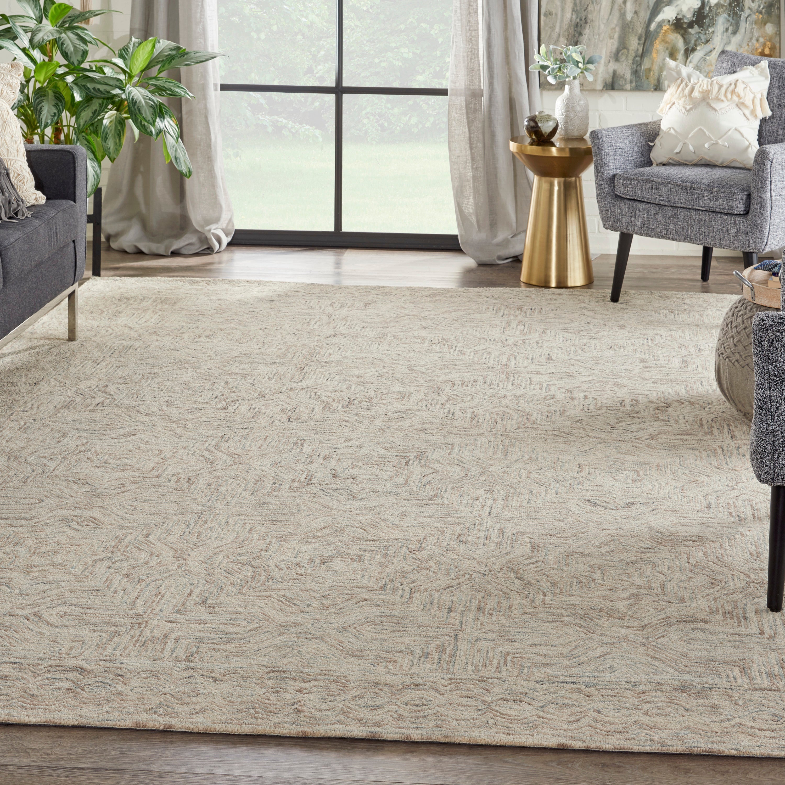 Interlock Blue/Ivory Rug