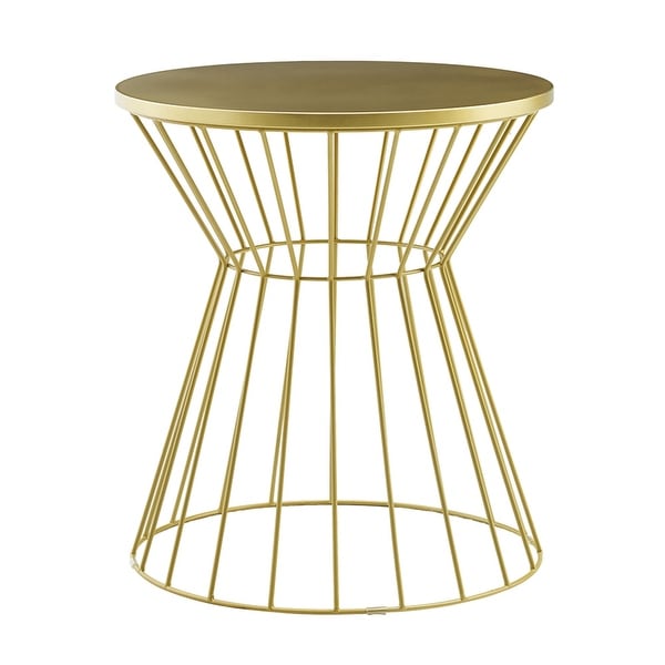 Elle Decor Lulu Round Hourglass Metal Side Table