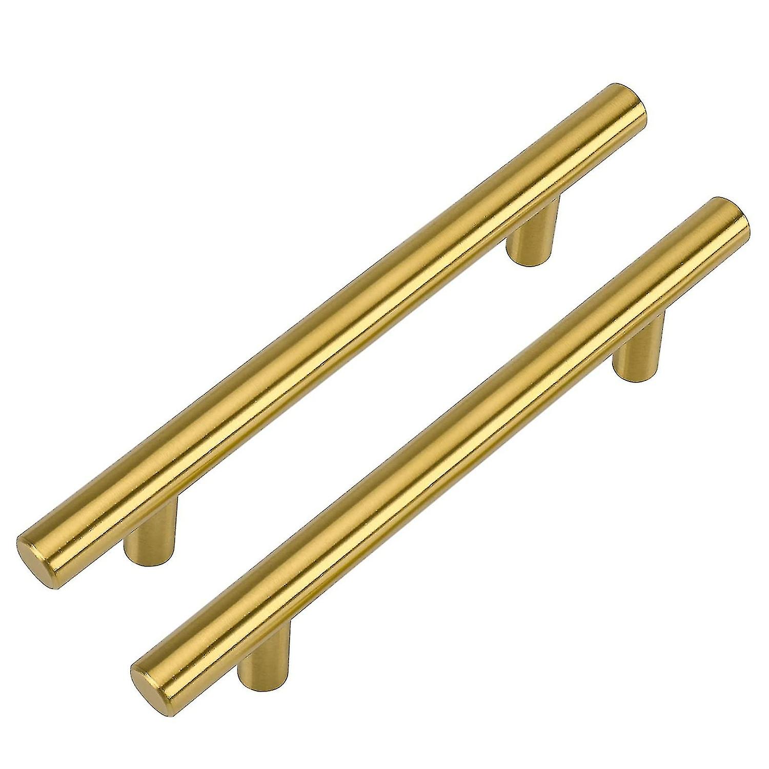 5pcs Brushed Brass Kitchen Door Handles Cabinet Handles 96mm - Drawer Handles Wardrobe Handles