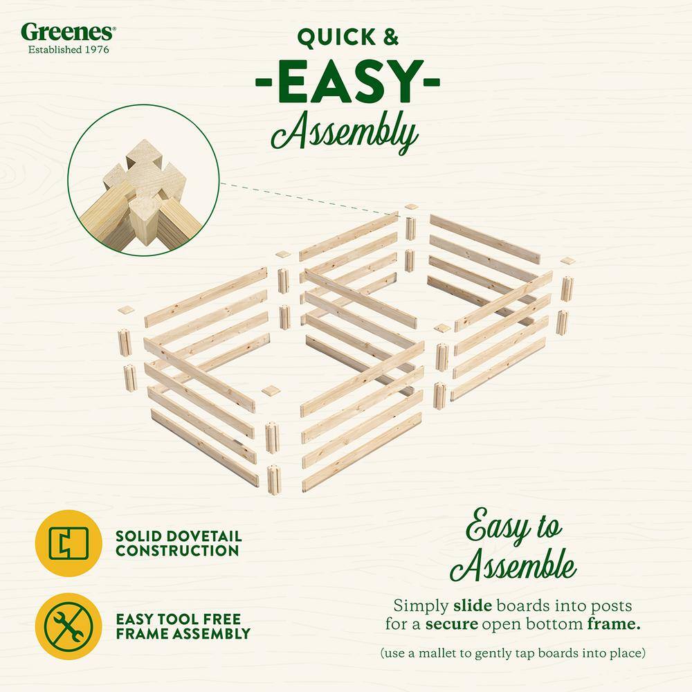 Greenes Fence 4 ft. x 8 ft. x 14 in. Original Pine Raised Garden Bed RCP12S28B